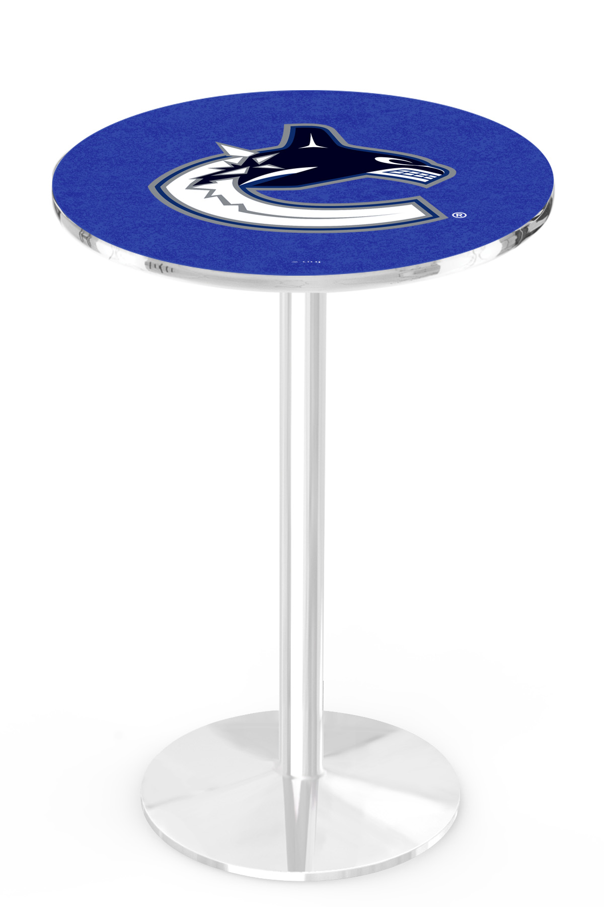 L214 Vancouver Canucks 36" Tall - 30" Top Pub Table with Chrome Finish