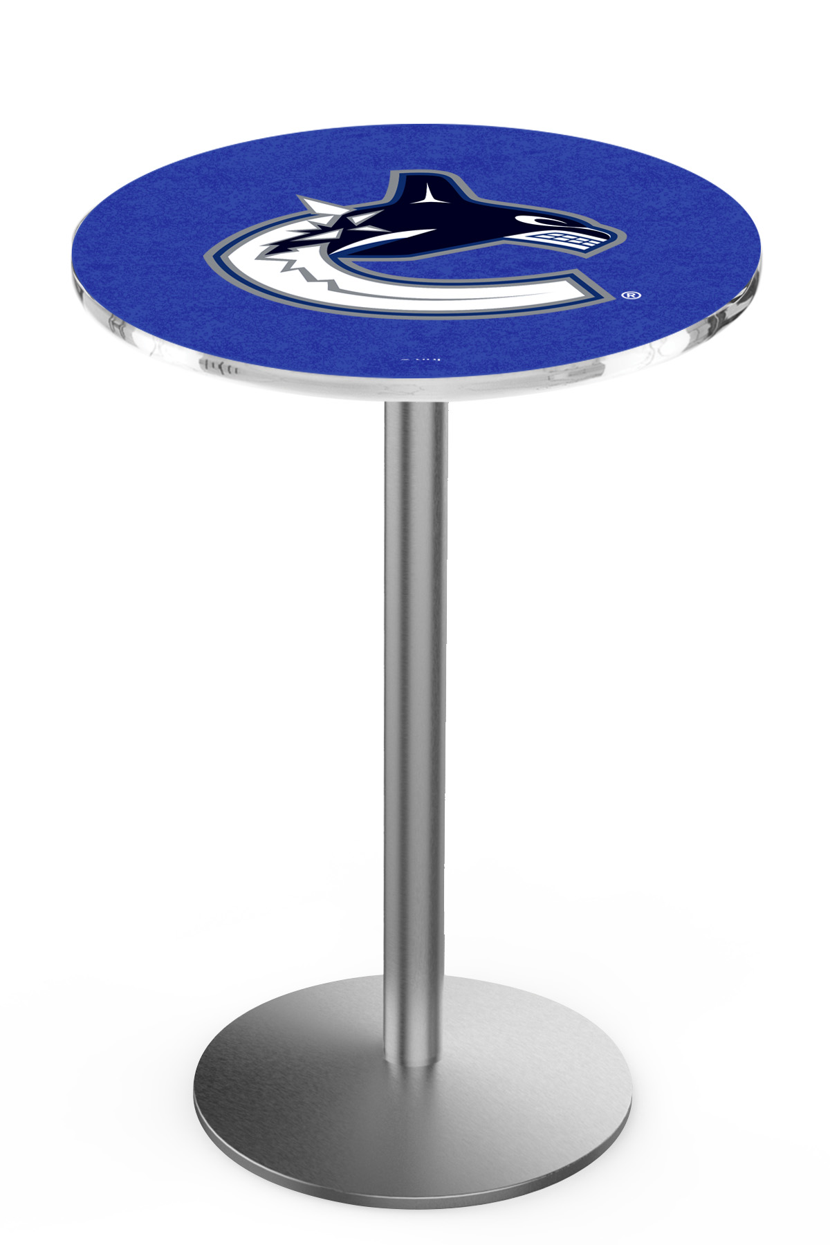 L214 Vancouver Canucks 42" Tall - 30" Top Pub Table with Stainless Finish