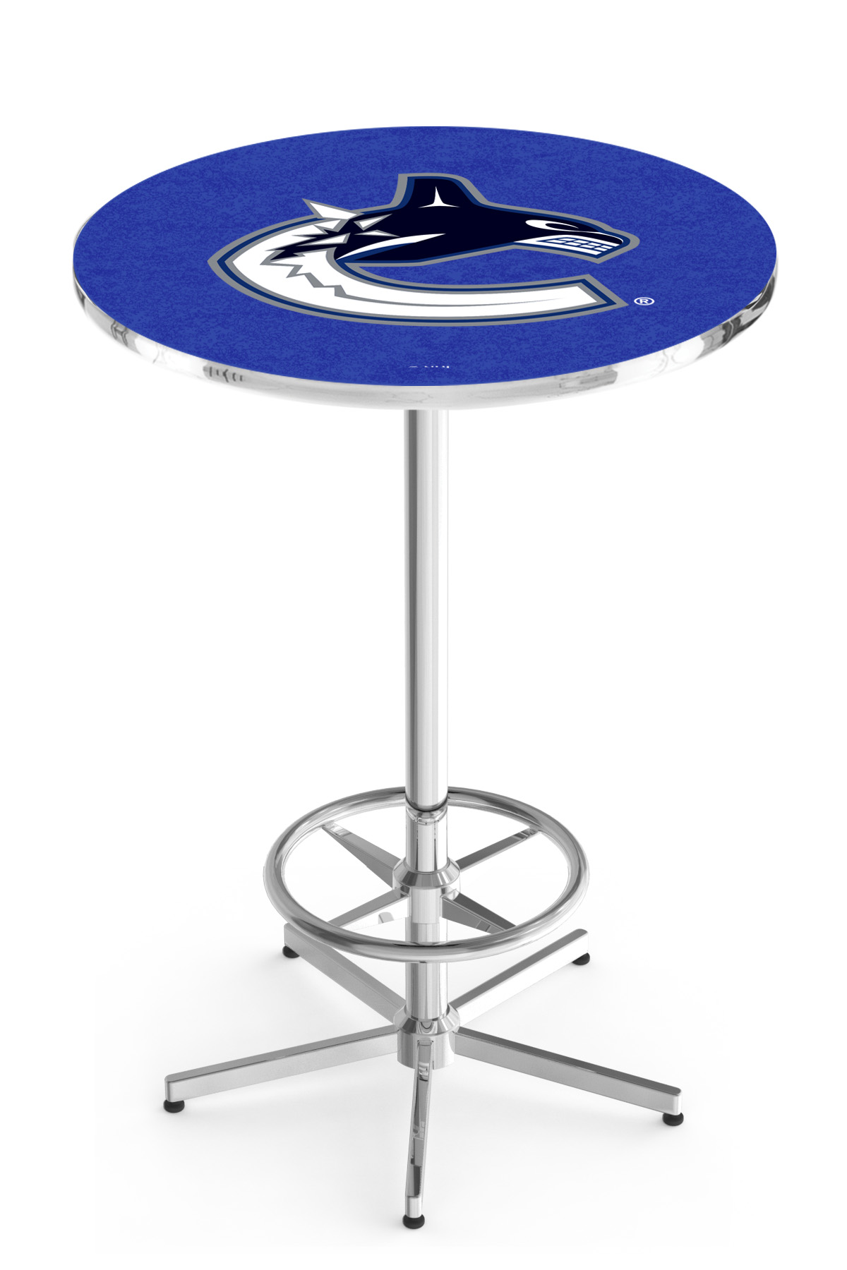 L216 Vancouver Canucks 42" Tall - 30" Top Pub Table with Chrome Finish