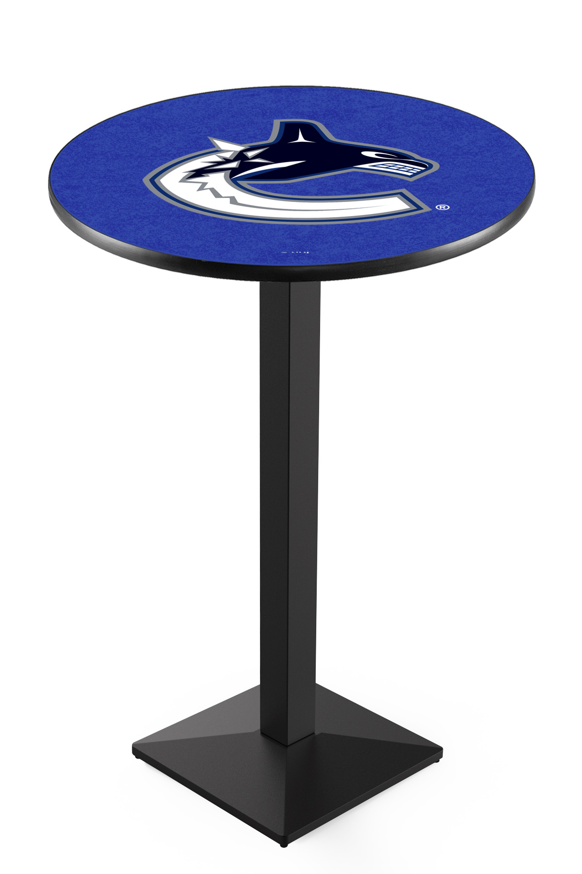 L217 Vancouver Canucks 42" Tall - 30" Top Pub Table with Black Wrinkle Finish