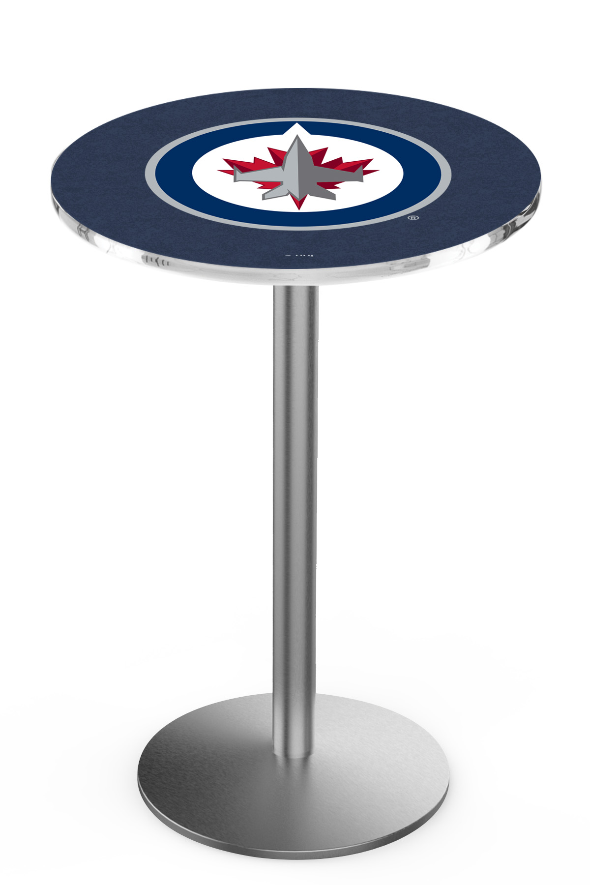 L214 Winnipeg Jets 36" Tall - 30" Top Pub Table with Stainless Finish