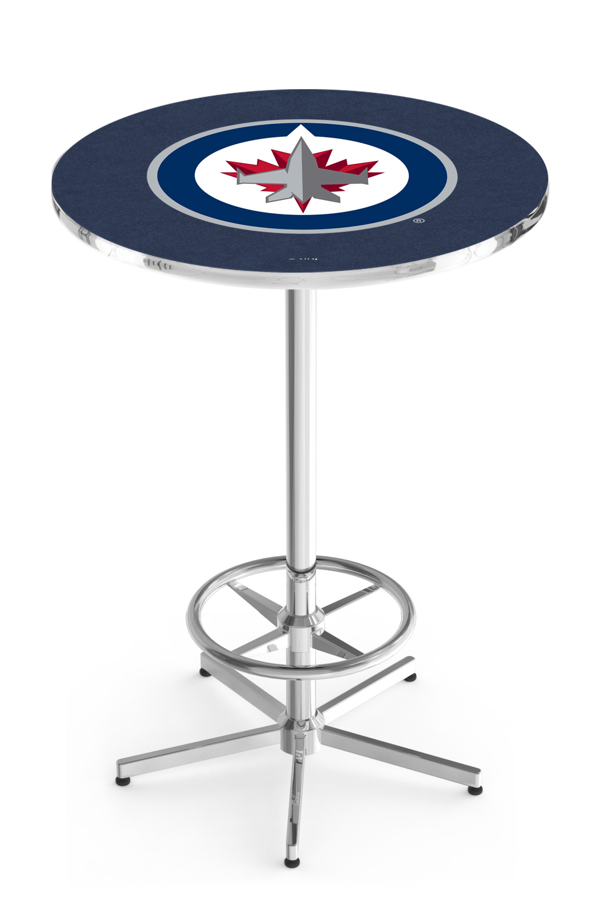 L216 Winnipeg Jets 42" Tall - 30" Top Pub Table with Chrome Finish