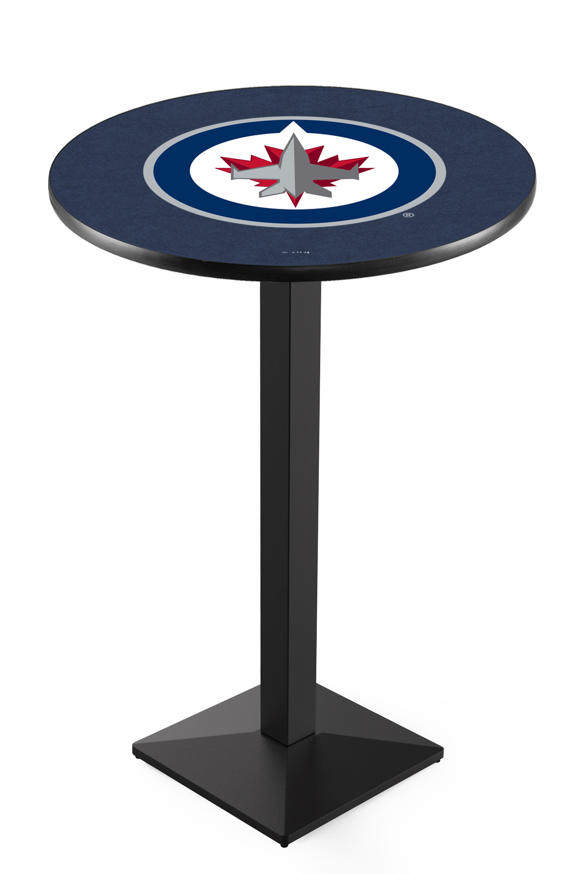 L217 Winnipeg Jets 42" Tall - 30" Top Pub Table with Black Wrinkle Finish