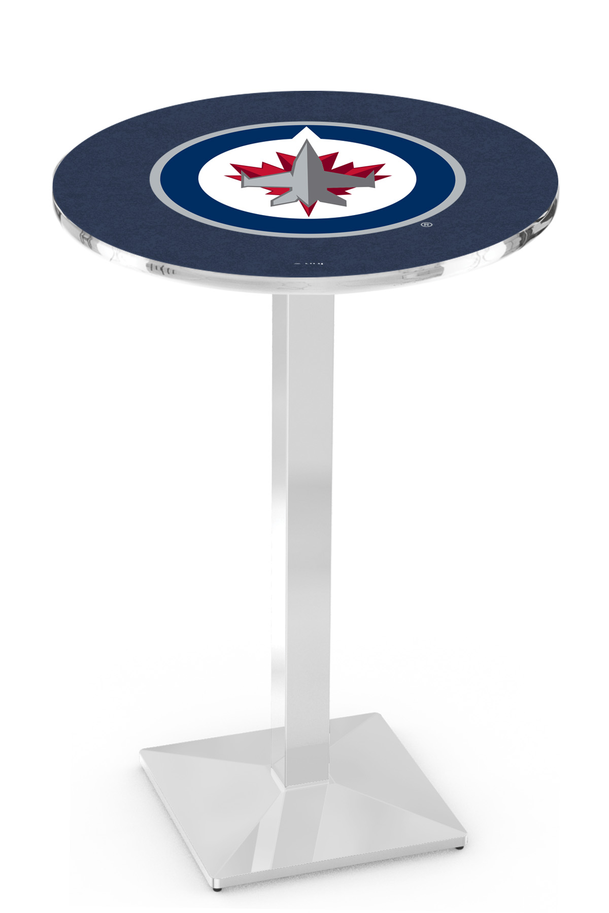 L217 Winnipeg Jets 42" Tall - 30" Top Pub Table with Chrome Finish