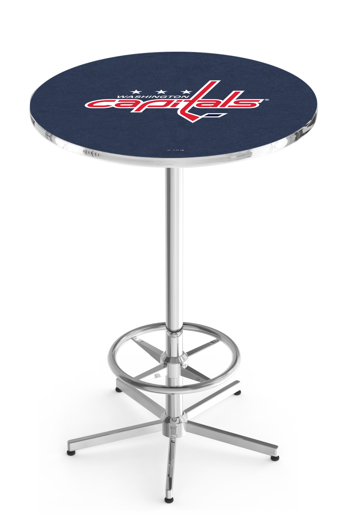 L216 Washington Capitals 42" Tall - 30" Top Pub Table with Chrome Finish