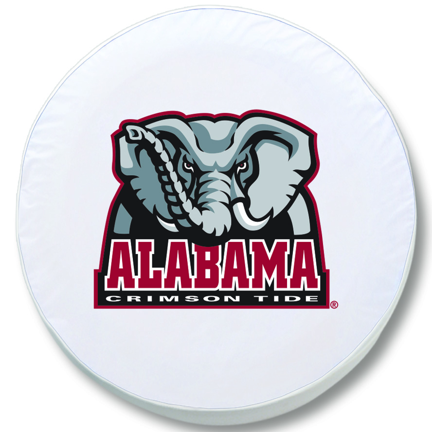 TCE10AL-EleWT-30 x 10 Alabama "Elephant" Tire Cover-White