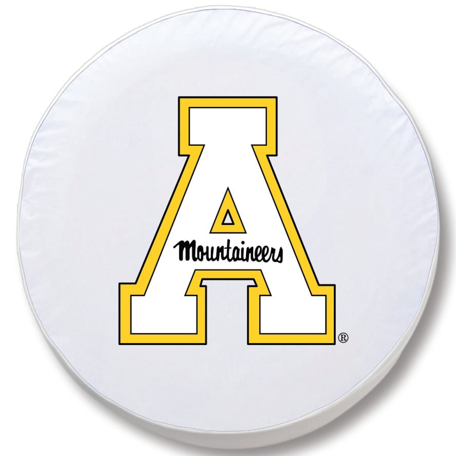 TCOAppStUWT-21 1/2 x 8 Appalachian State Tire Cover-White