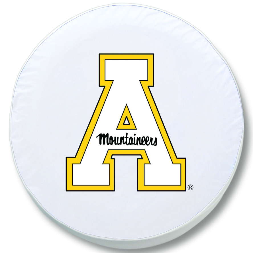 TCZAppStUWT-33 x 12.5 Appalachian State Tire Cover-White