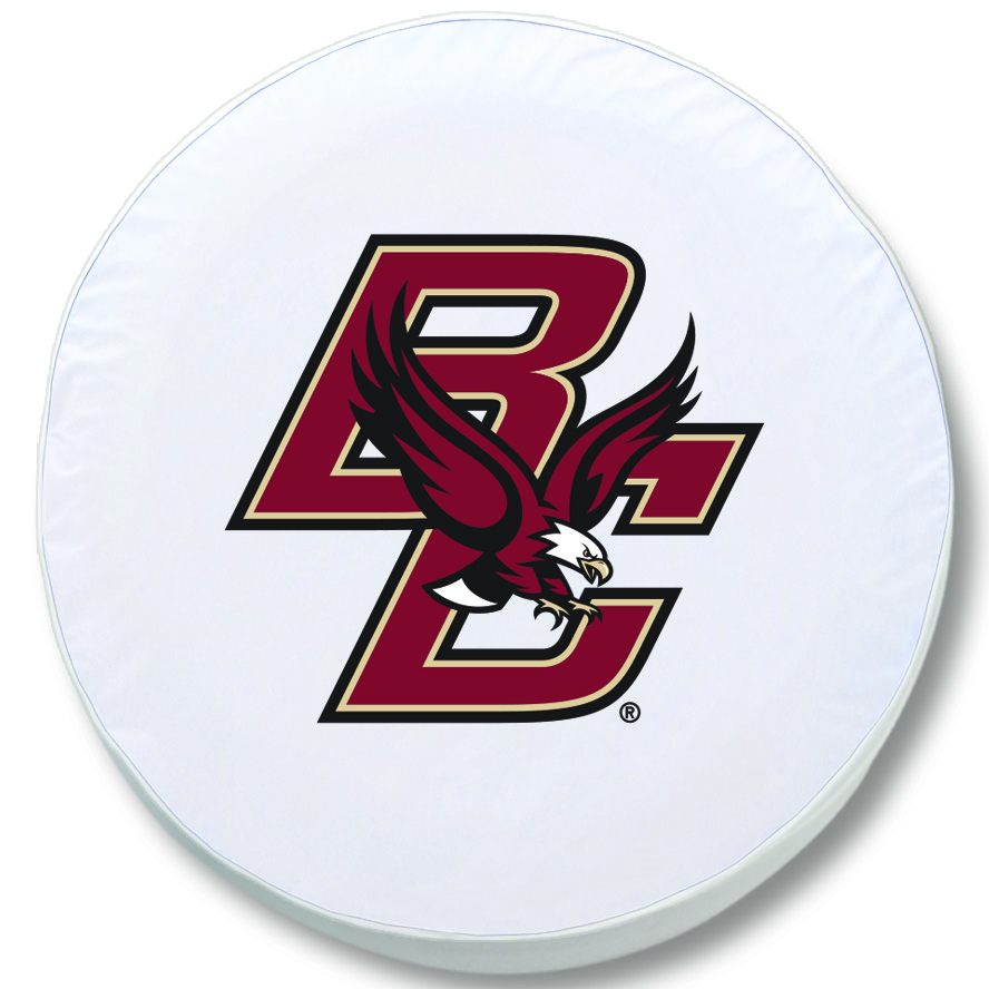 TCOBostnCWT-21 1/2 x 8 Boston College Tire Cover-White