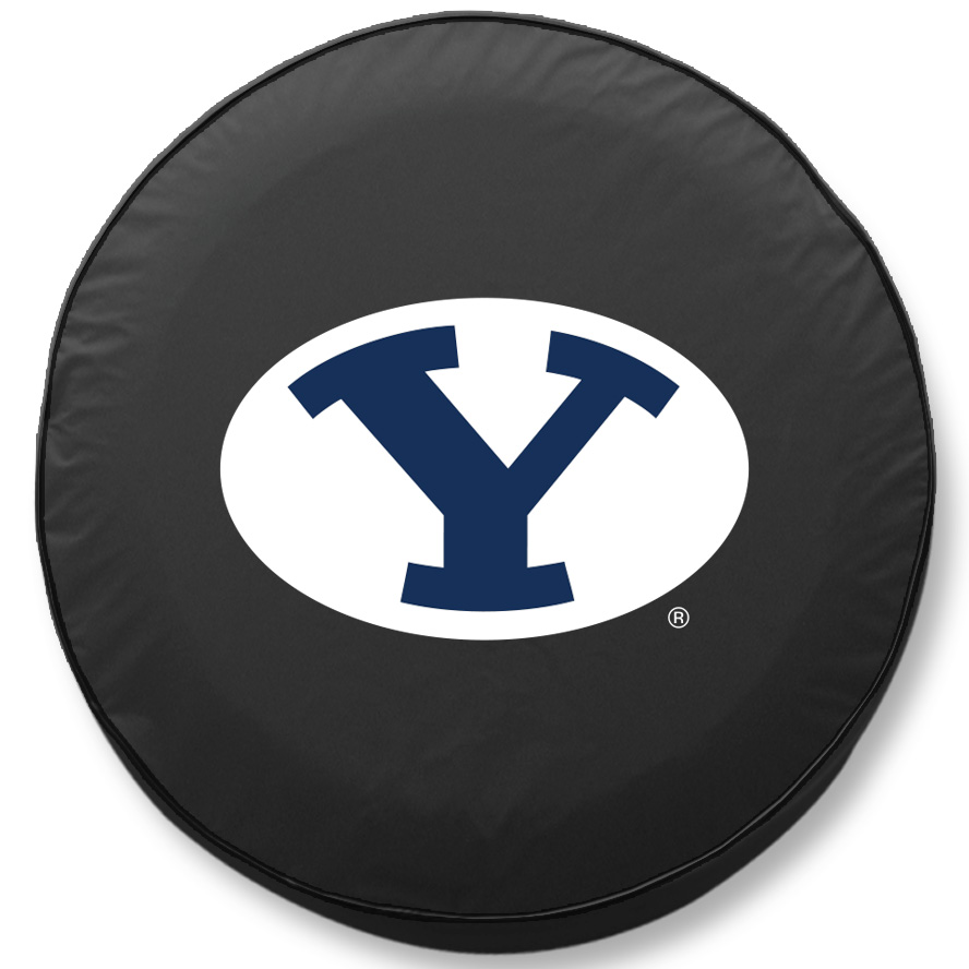TCH1BrigYnBK-37 x 12.5 Brigham Young Tire Cover-Black