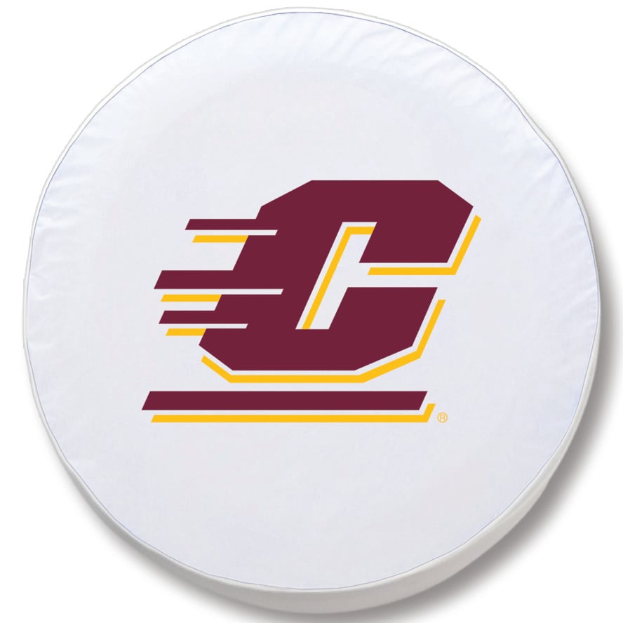 TCH1CenMicWT-37 x 12.5 Central Michigan Tire Cover-White