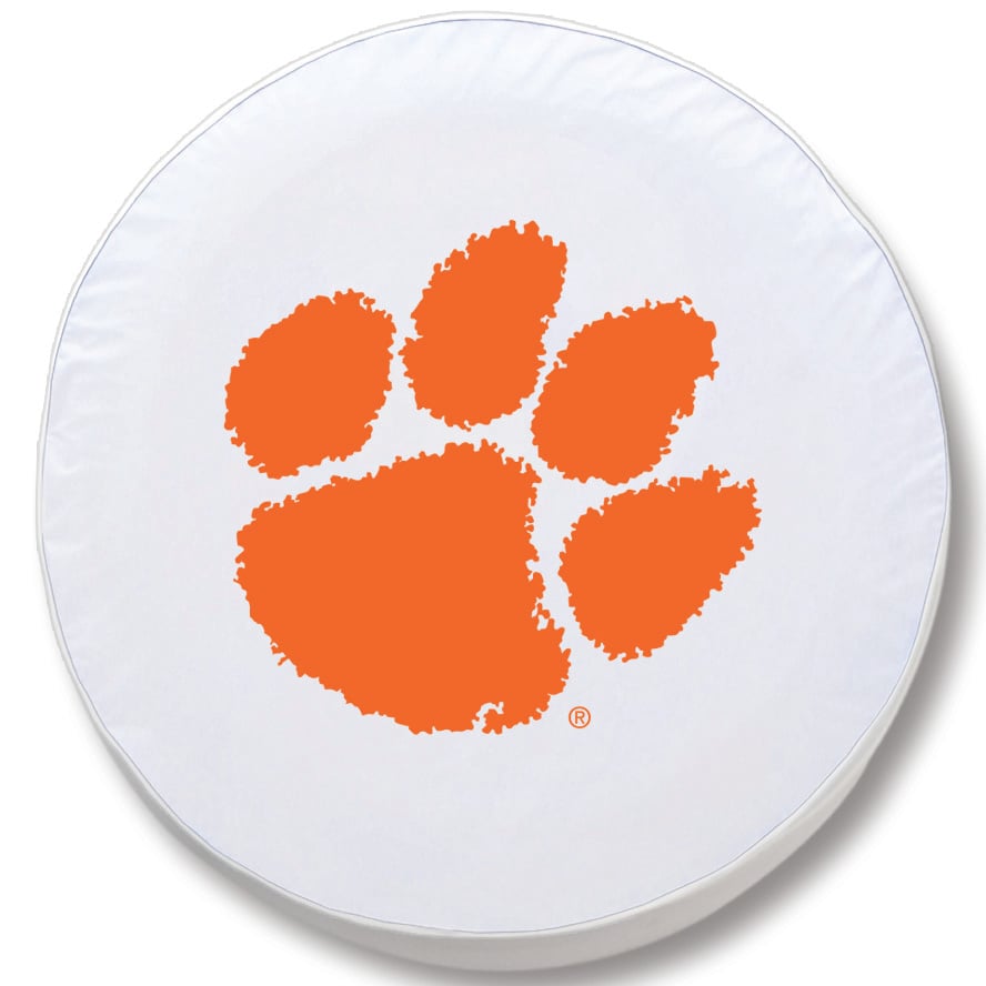 TCJClmsonWT-27 x 8 Clemson Tire Cover-White