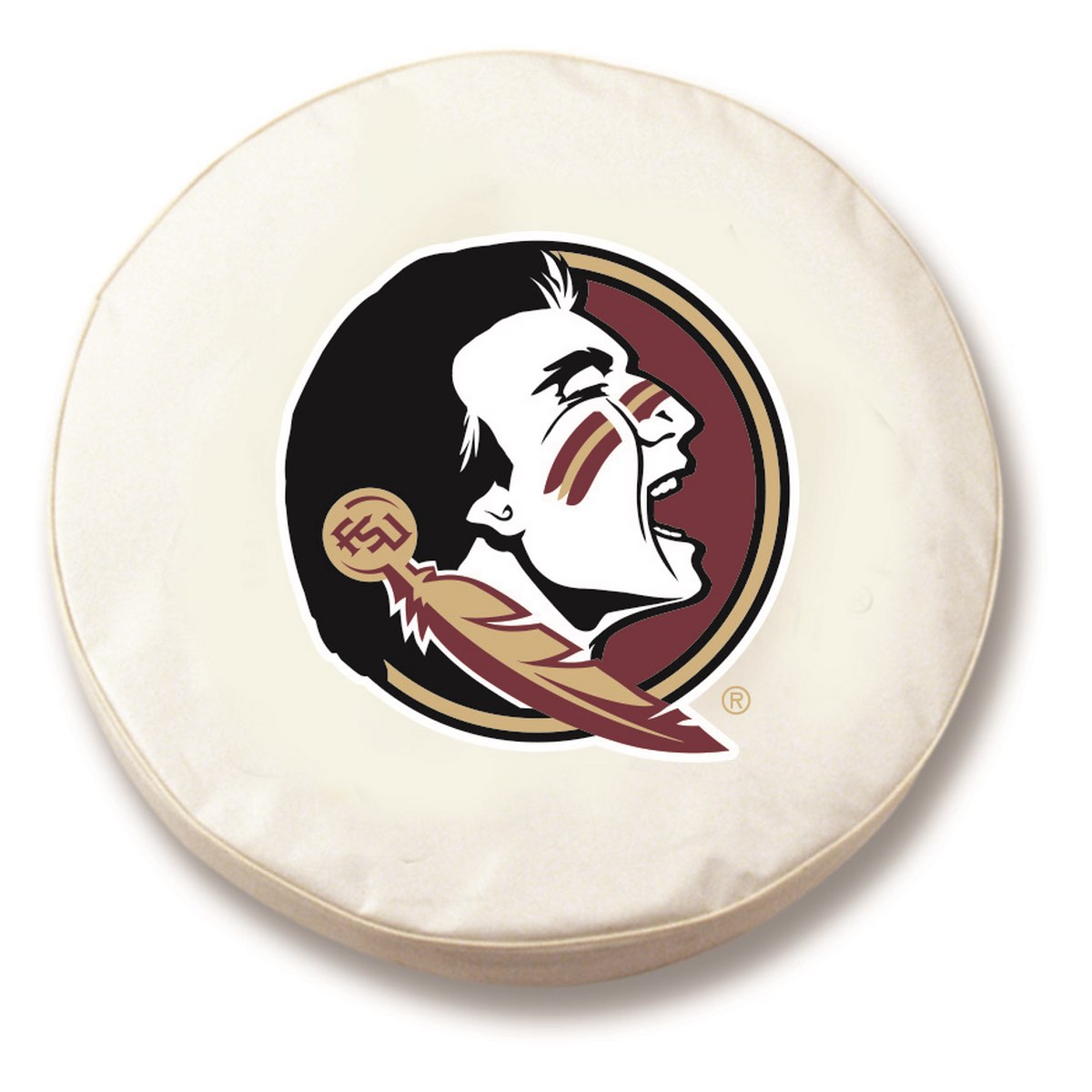 TCE10FSU-HDWT-30 x 10 Florida State (Head) Tire Cover-White