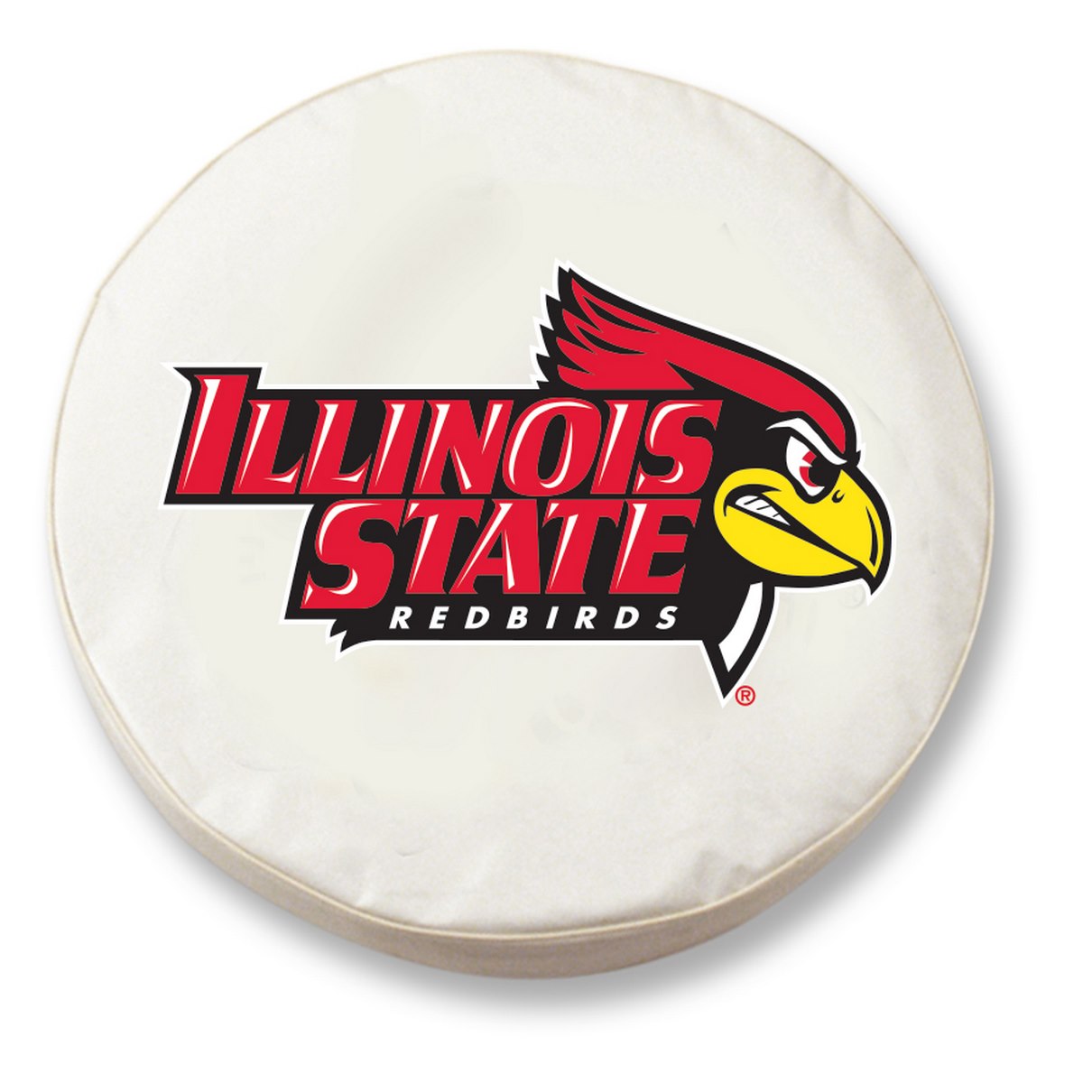 TCSMIllStUWT-28 1/2 x 8 Illinois State Tire Cover-White