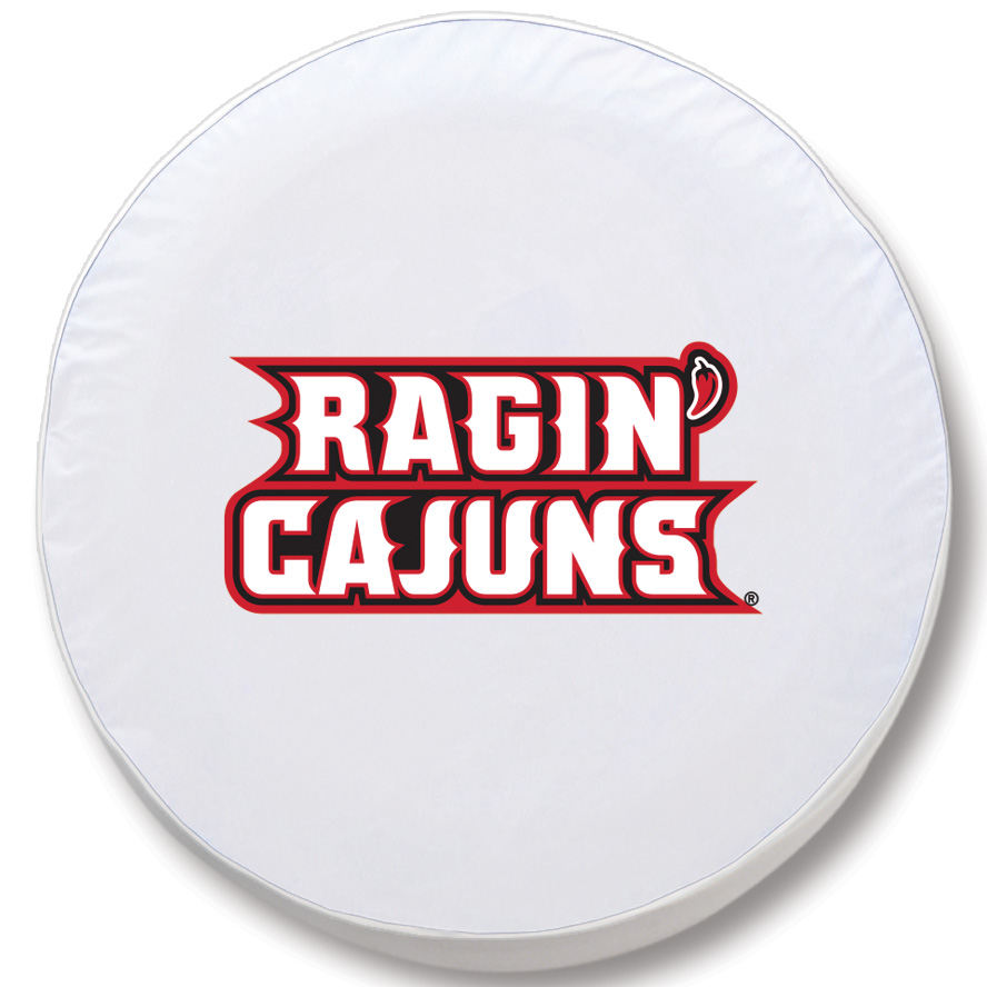 TCD10LA-LafWT-30 3/4 x 10 Louisiana-Lafayette Tire Cover-White