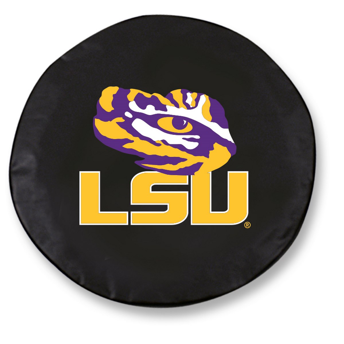 TCH1LaStUnBK-37 x 12.5 Louisiana State Tire Cover-Black