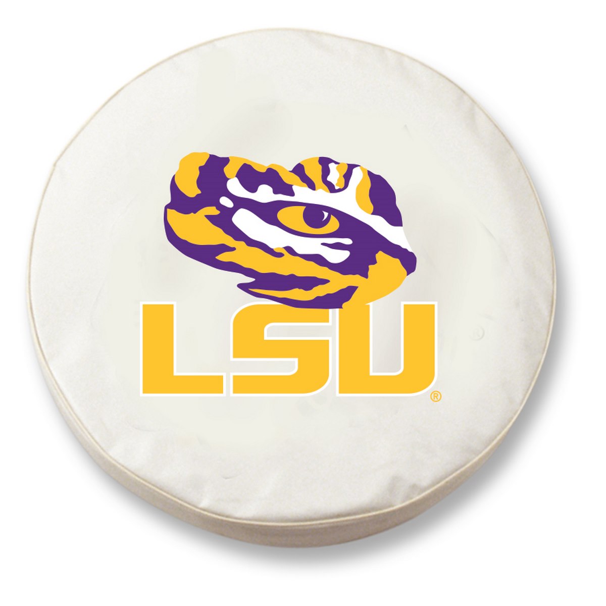 TCH2LaStUnWT-35 x 12.5 Louisiana State Tire Cover-White