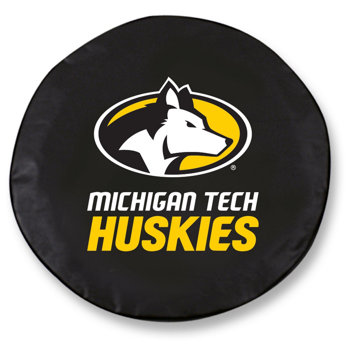 TCH2MITechBK-35 x 12.5 Michigan Tech Tire Cover-Black