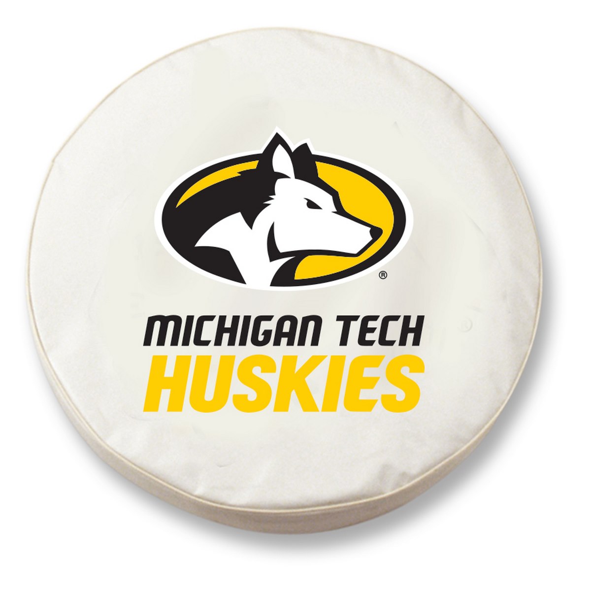 TCOMITechWT-21 1/2 x 8 Michigan Tech Tire Cover-White