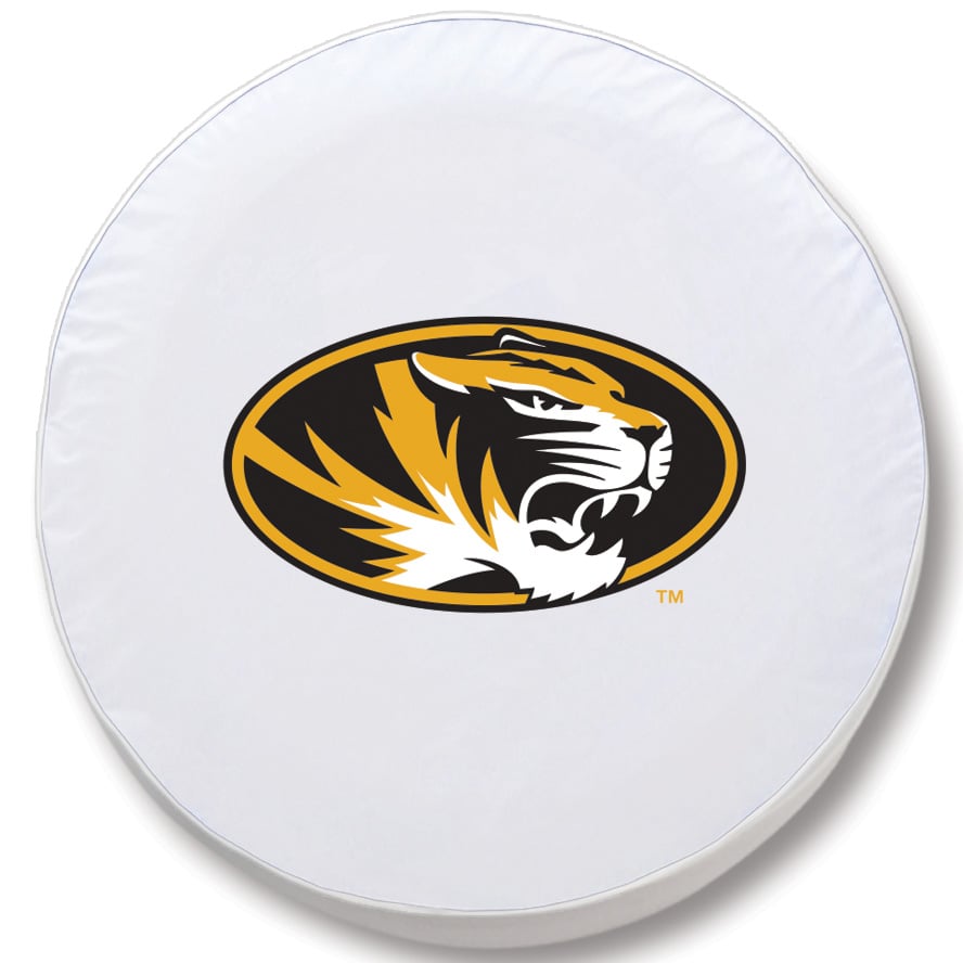 TCCMizzouWT-31 1/4 x 12 Missouri Tire Cover-White