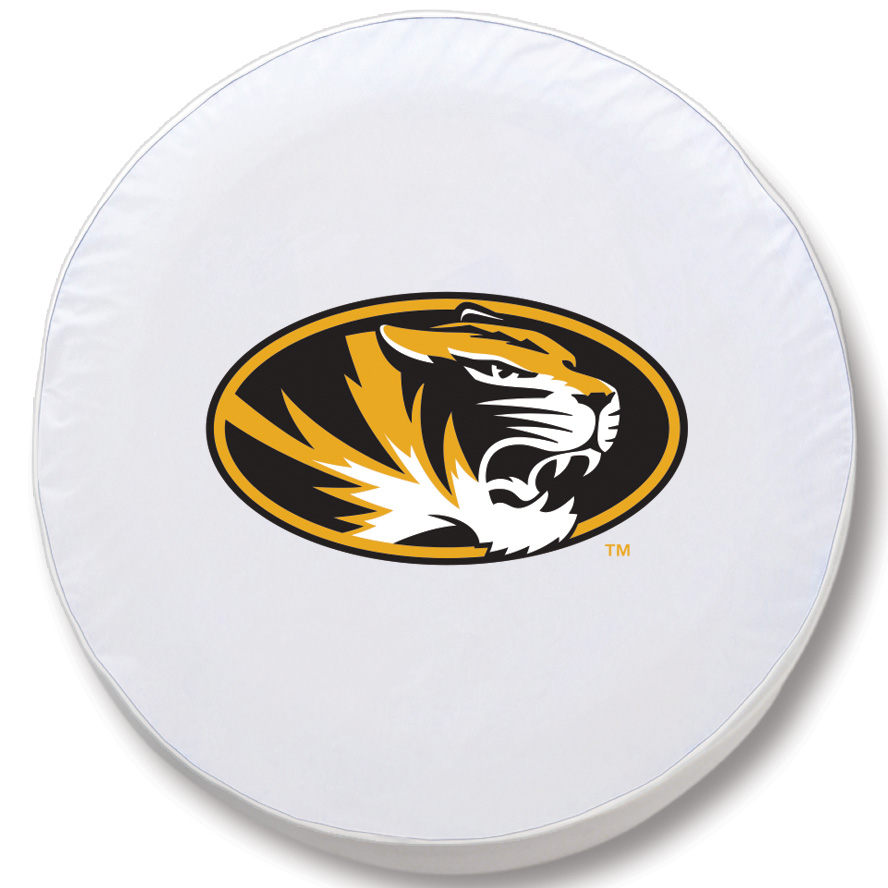 TCOMizzouWT-21 1/2 x 8 Missouri Tire Cover-White