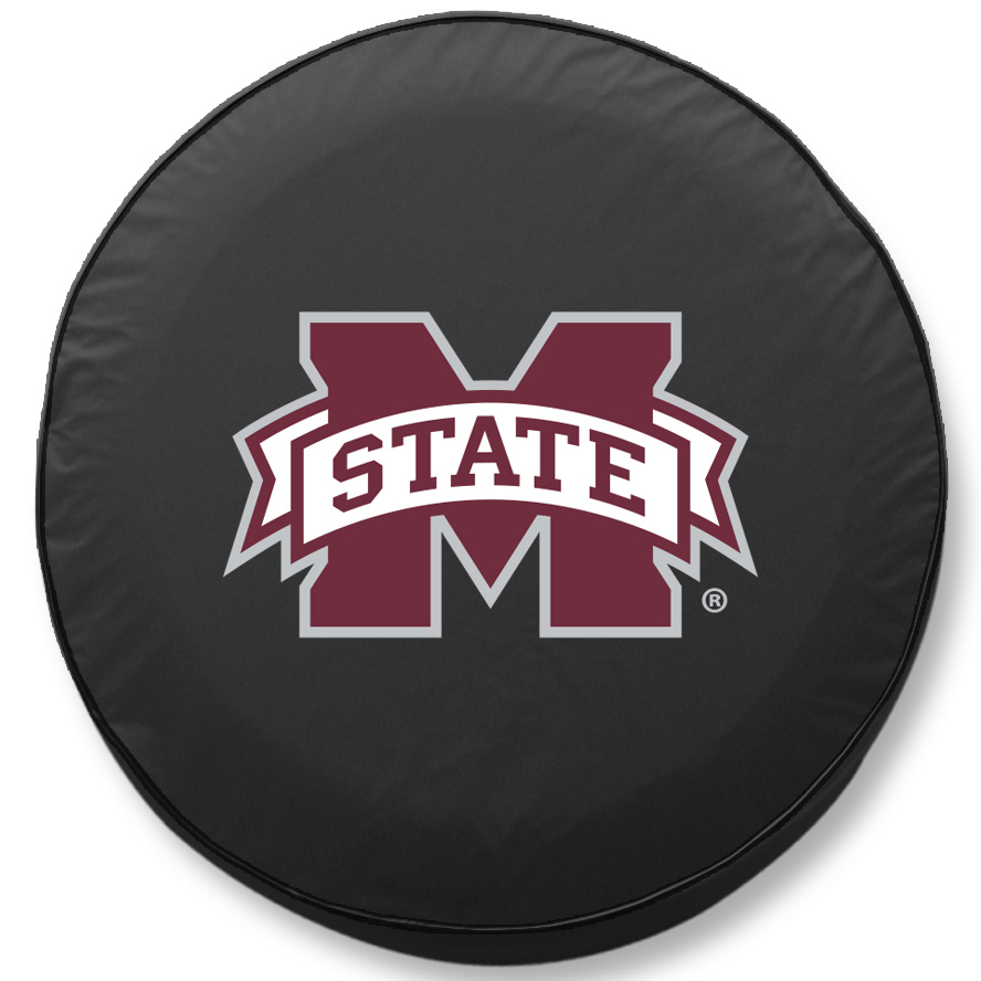 TCH1MssStUBK-37 x 12.5 Mississippi State Tire Cover-Black