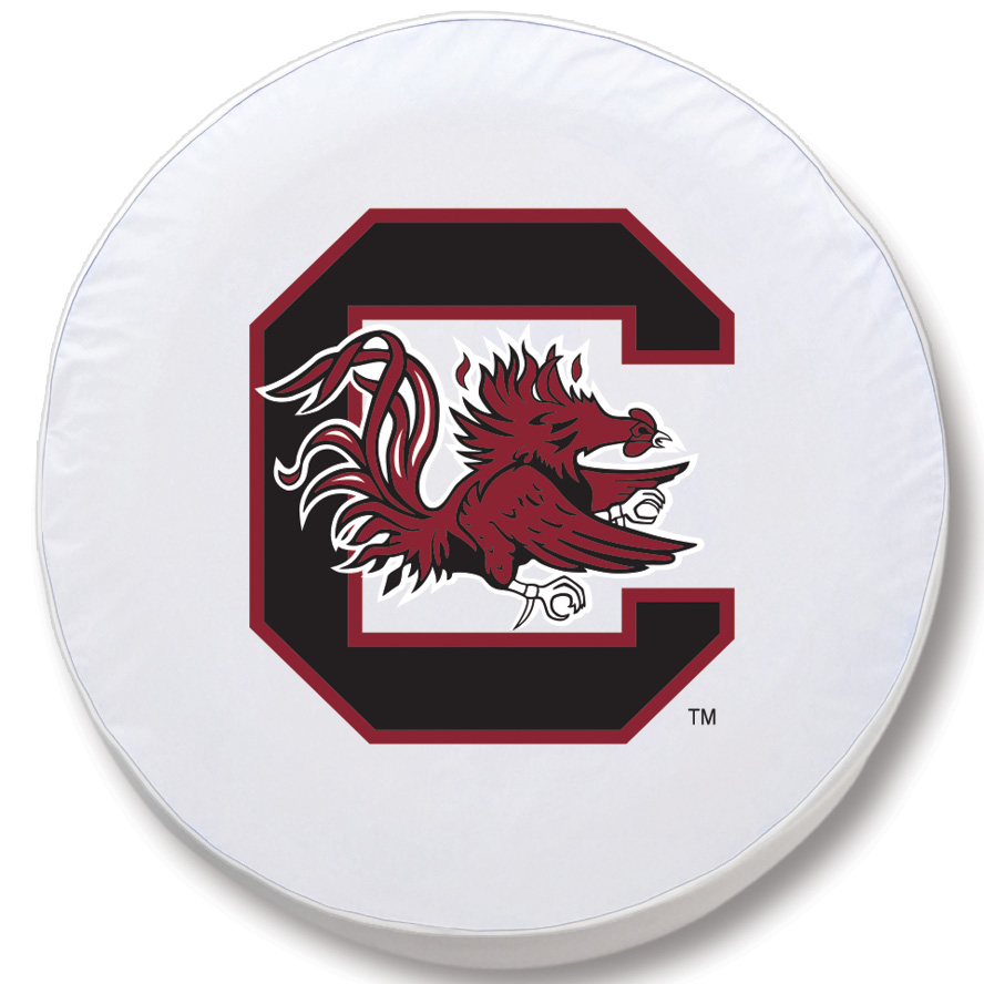 TCFSouCarWT-29 x 8 South Carolina Tire Cover-White