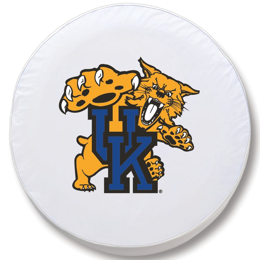 TCFUKYCatWT-29 x 8 Kentucky "Wildcat" Tire Cover-White