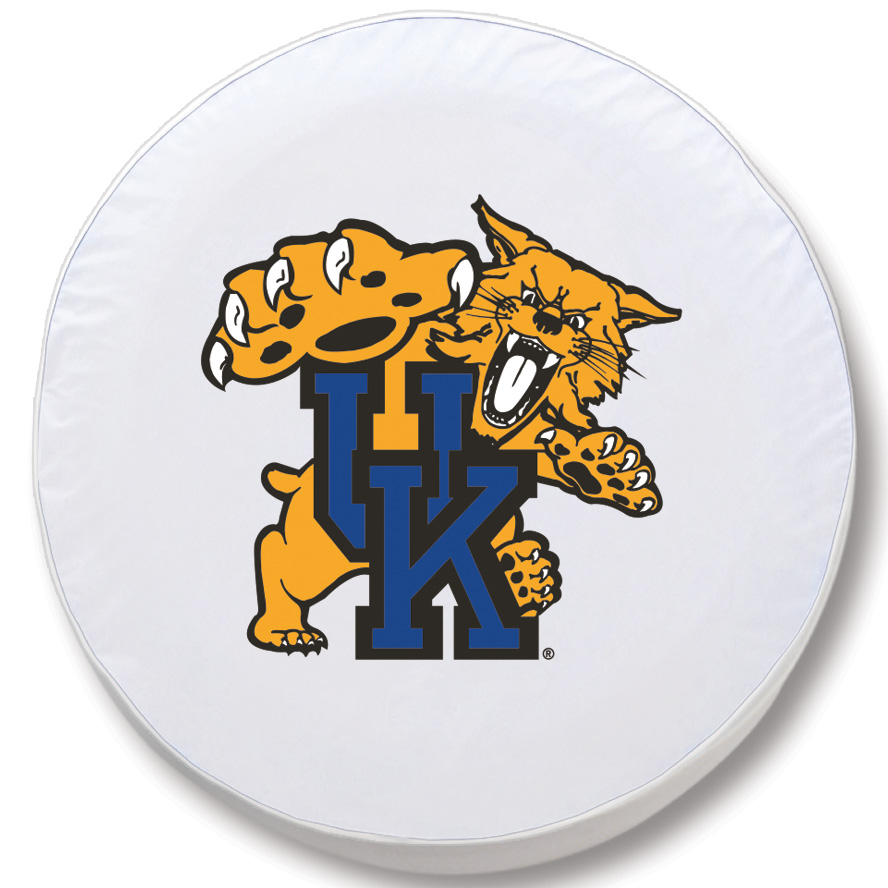 TCOUKYCatWT-21 1/2 x 8 Kentucky "Wildcat" Tire Cover-White