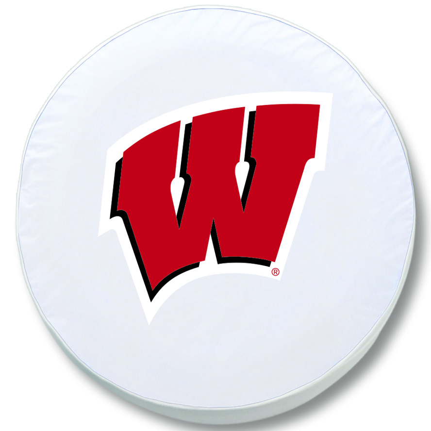 TCH1Wisc-WWT-37 x 12.5 Wisconsin "W" Tire Cover-White