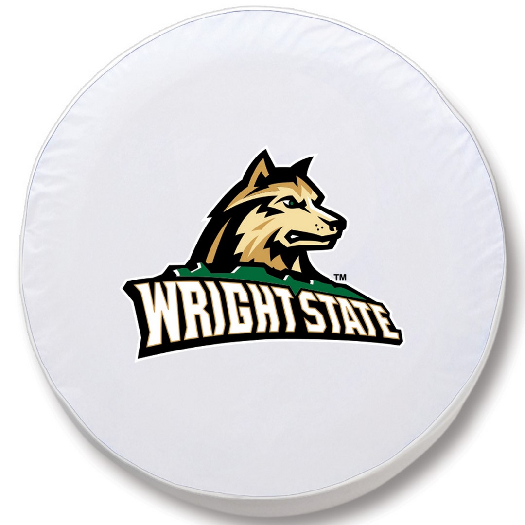 TCJWrtStUWT-27 x 8 Wright State Tire Cover-White