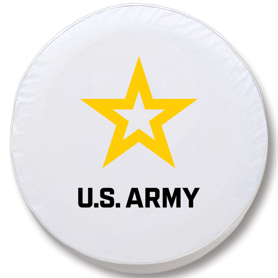 TCZArmyWT-33 x 12.5 U.S. Army Tire Cover-White
