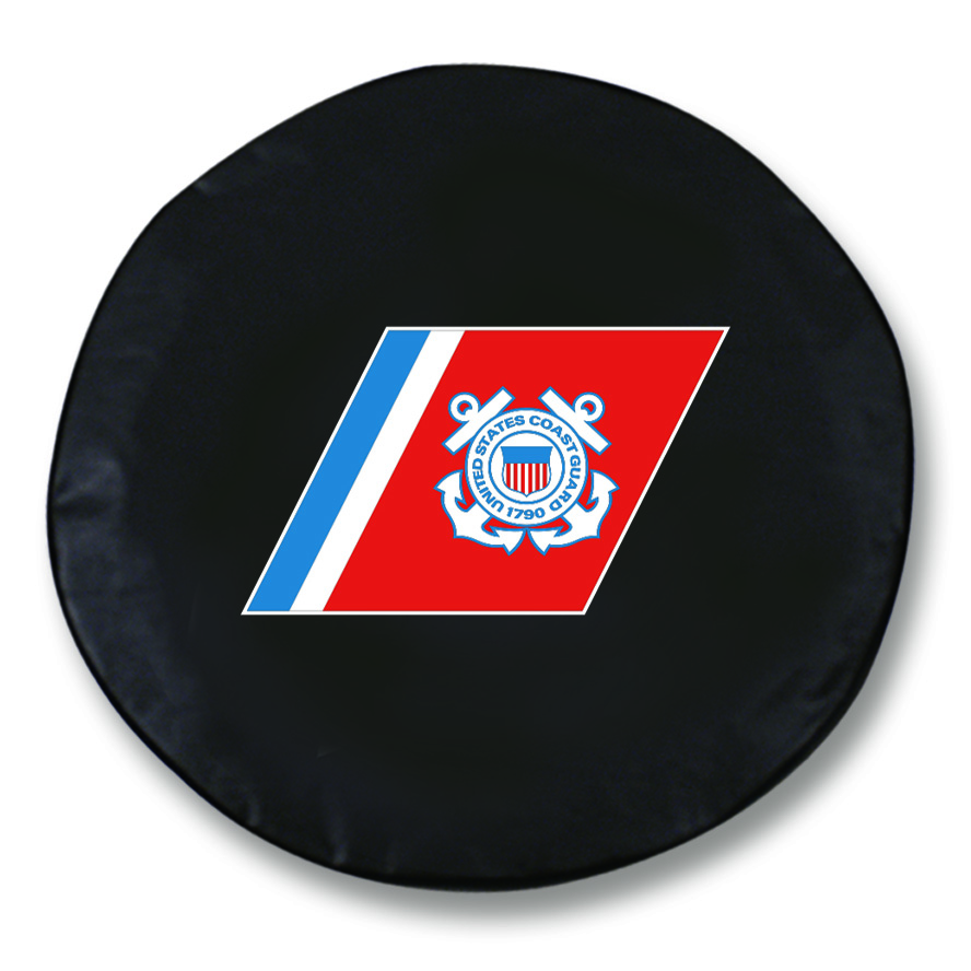 TCH2CstGrdBK-35 x 12.5 U.S. Coast Guard Tire Cover-Black