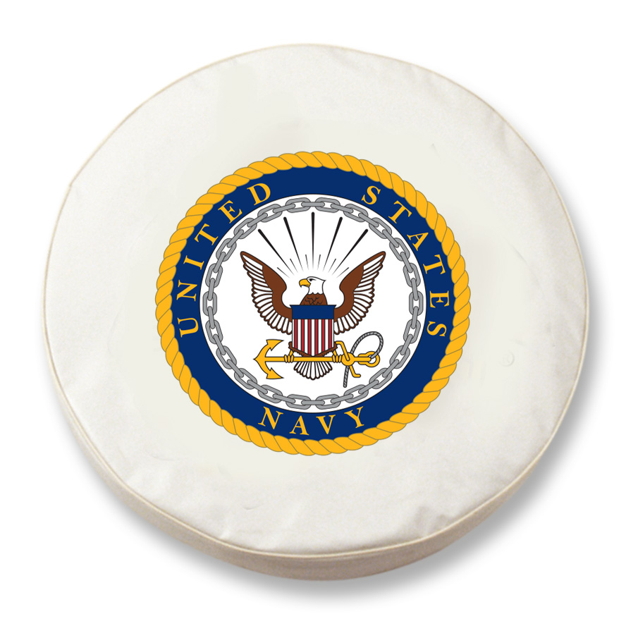 TCH1NavyWT-37 x 12.5 U.S. Navy Tire Cover-White