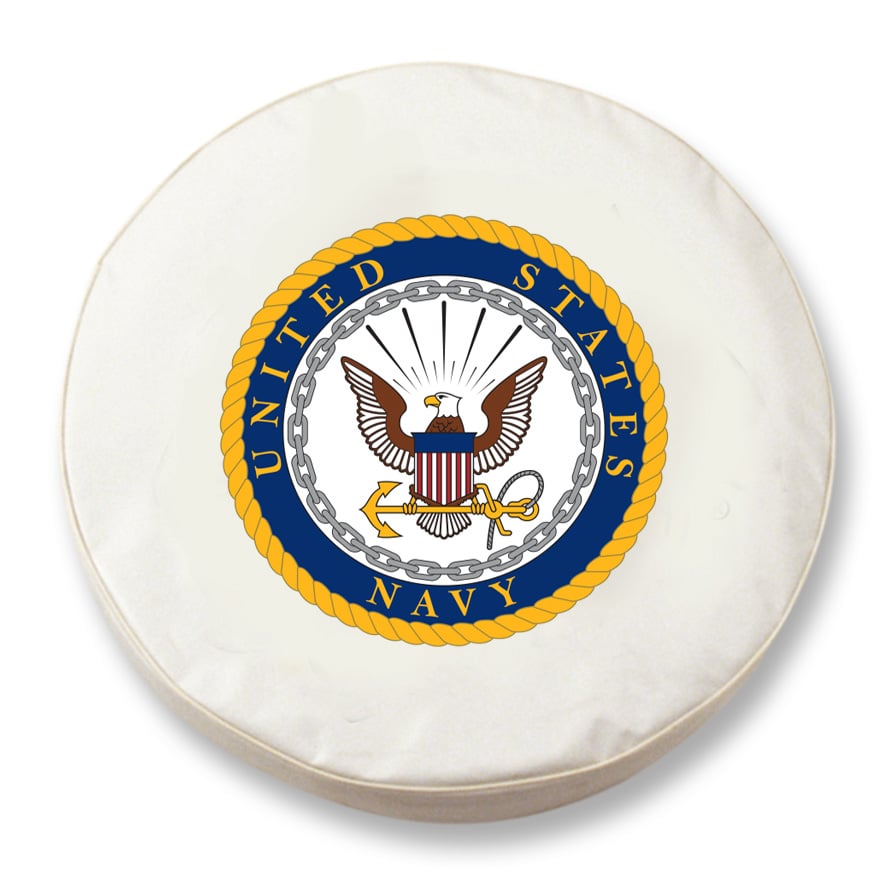 TCSMNavyWT-28 1/2 x 8 U.S. Navy Tire Cover-White