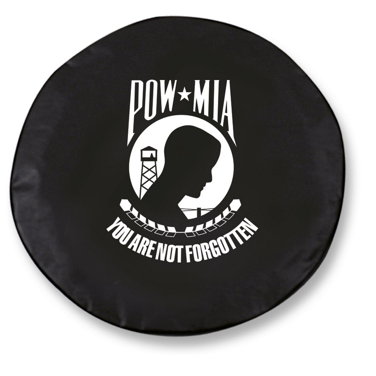 -29 3/4 x 8 POW/MIA Tire Cover-Black