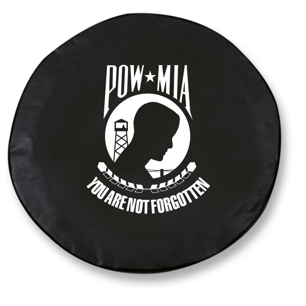 -35 x 12.5 POW/MIA Tire Cover-Black