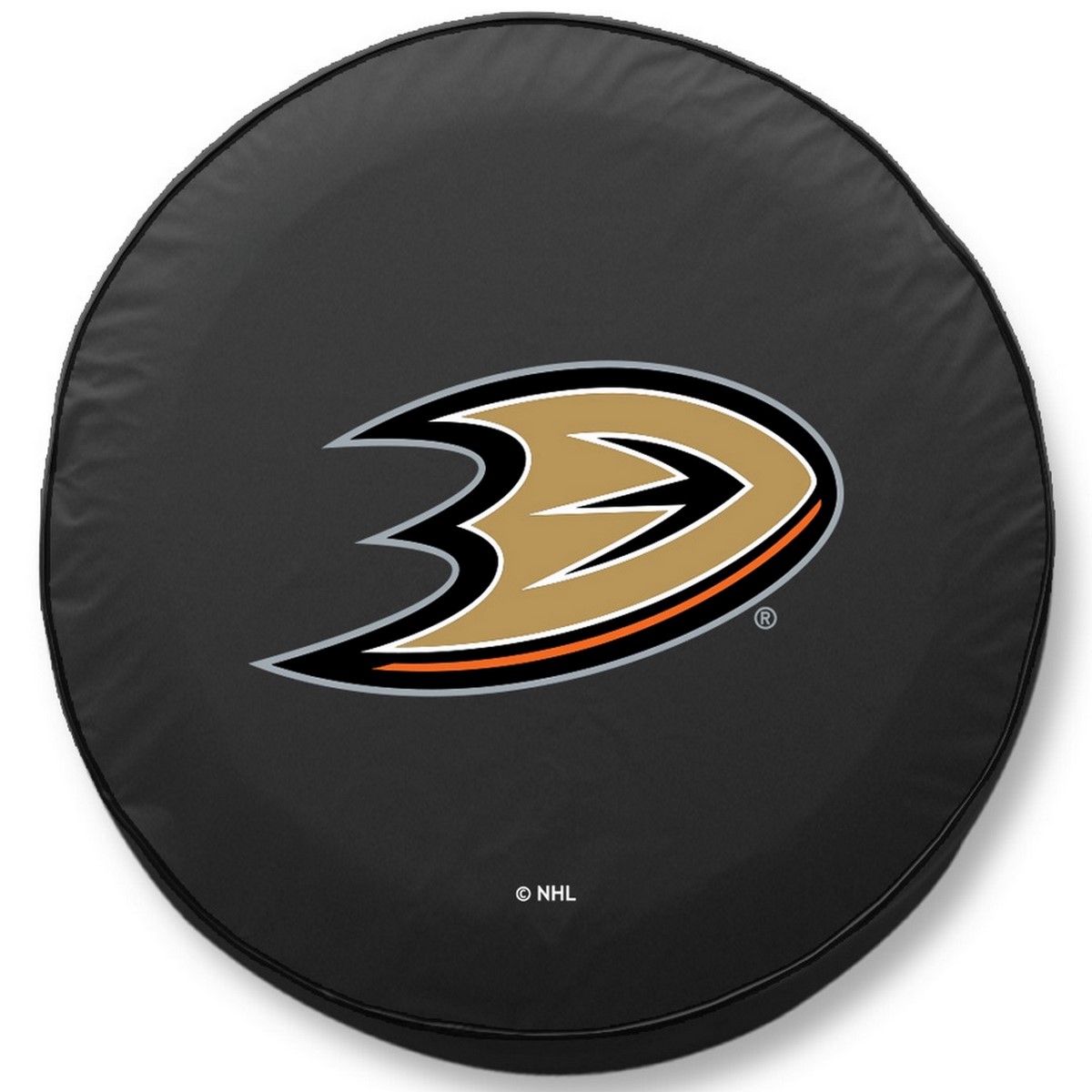 TCSMAnaDksBK-28 1/2 x 8 Anaheim Ducks Tire Cover-Black