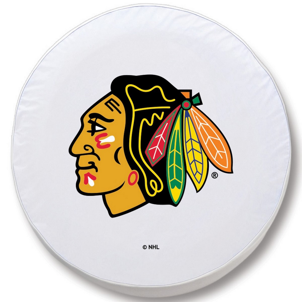 TCZChiHwkWT-33 x 12.5 Chicago Blackhawks Tire Cover-White