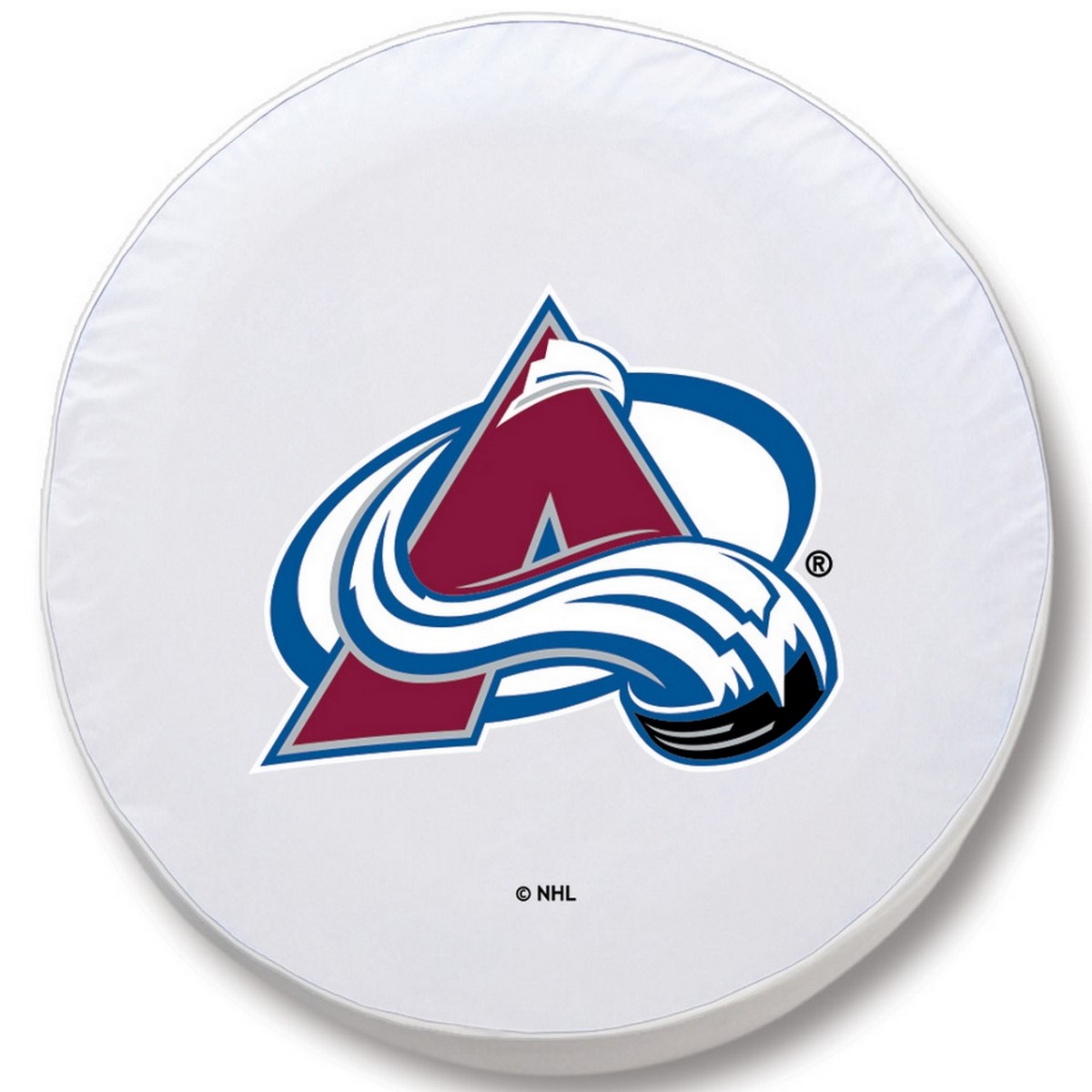 TCIColAvaWT-28 x 8 Colorado Avalanche Tire Cover-White