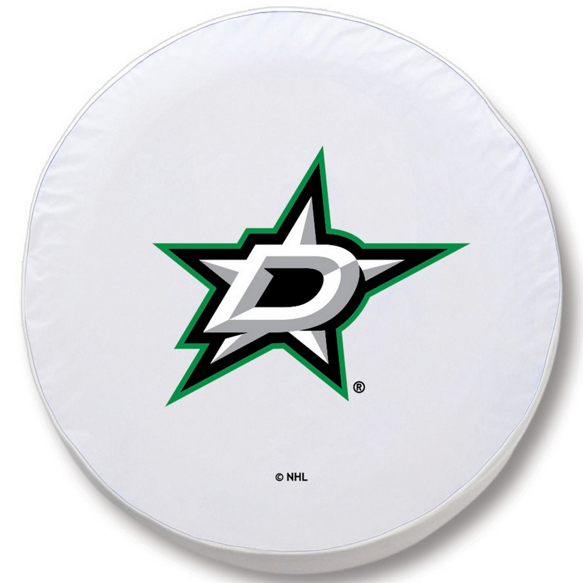 TCODalStaWT-21 1/2 x 8 Dallas Stars Tire Cover-White