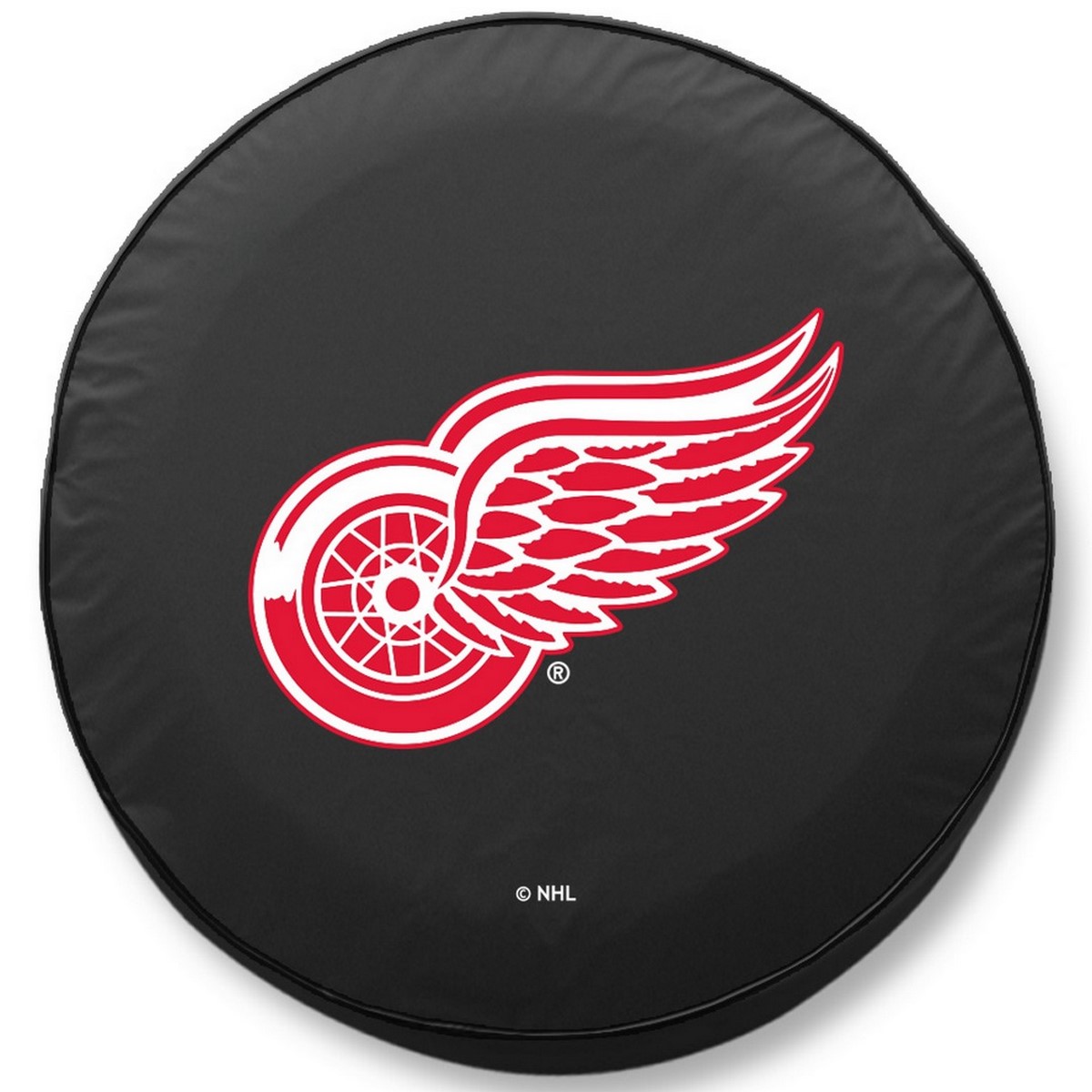TCODetRedBK-21 1/2 x 8 Detroit Red Wings Tire Cover-Black