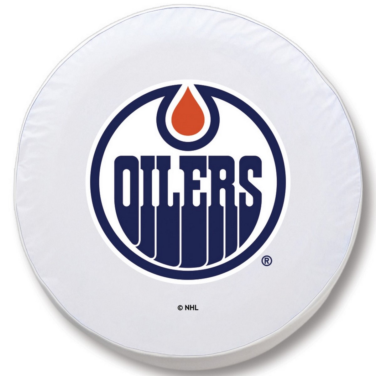 TCFEdmOilWT-29 x 8 Edmonton Oilers Tire Cover-White