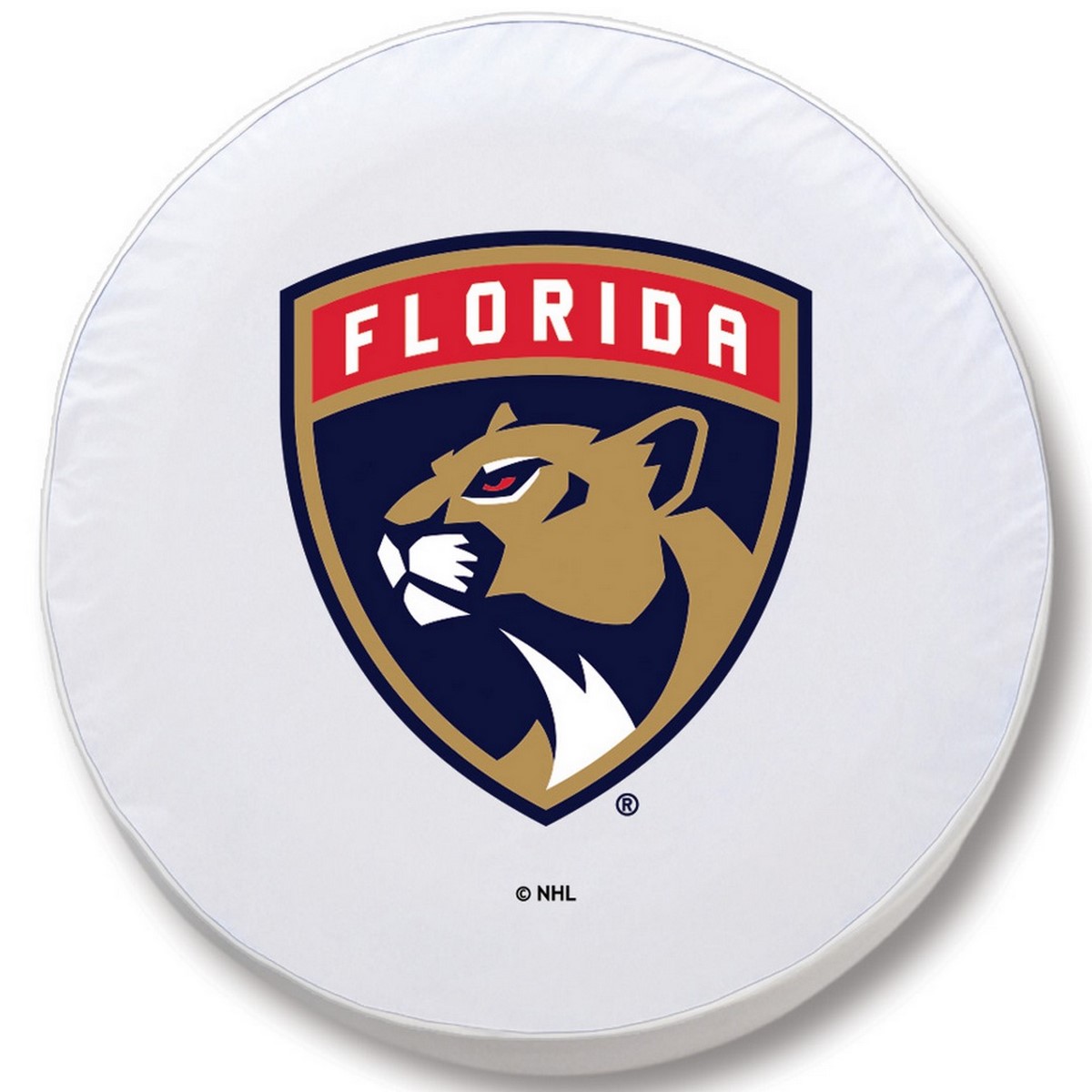 TCEFlaPanWT-29 3/4 x 8 Florida Panthers Tire Cover-White