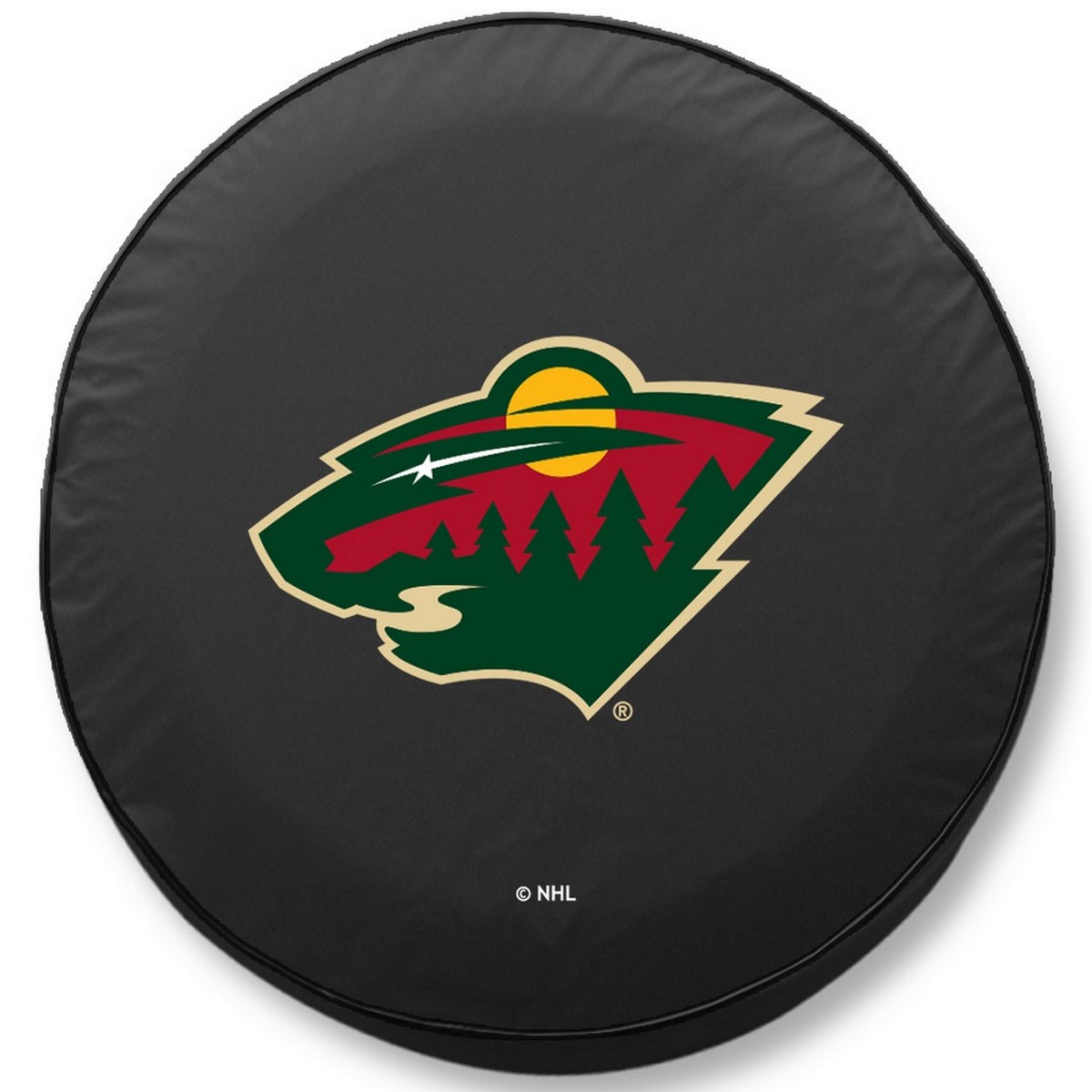 TCNMinWldBK-24 x 8 Minnesota Wild Tire Cover-Black