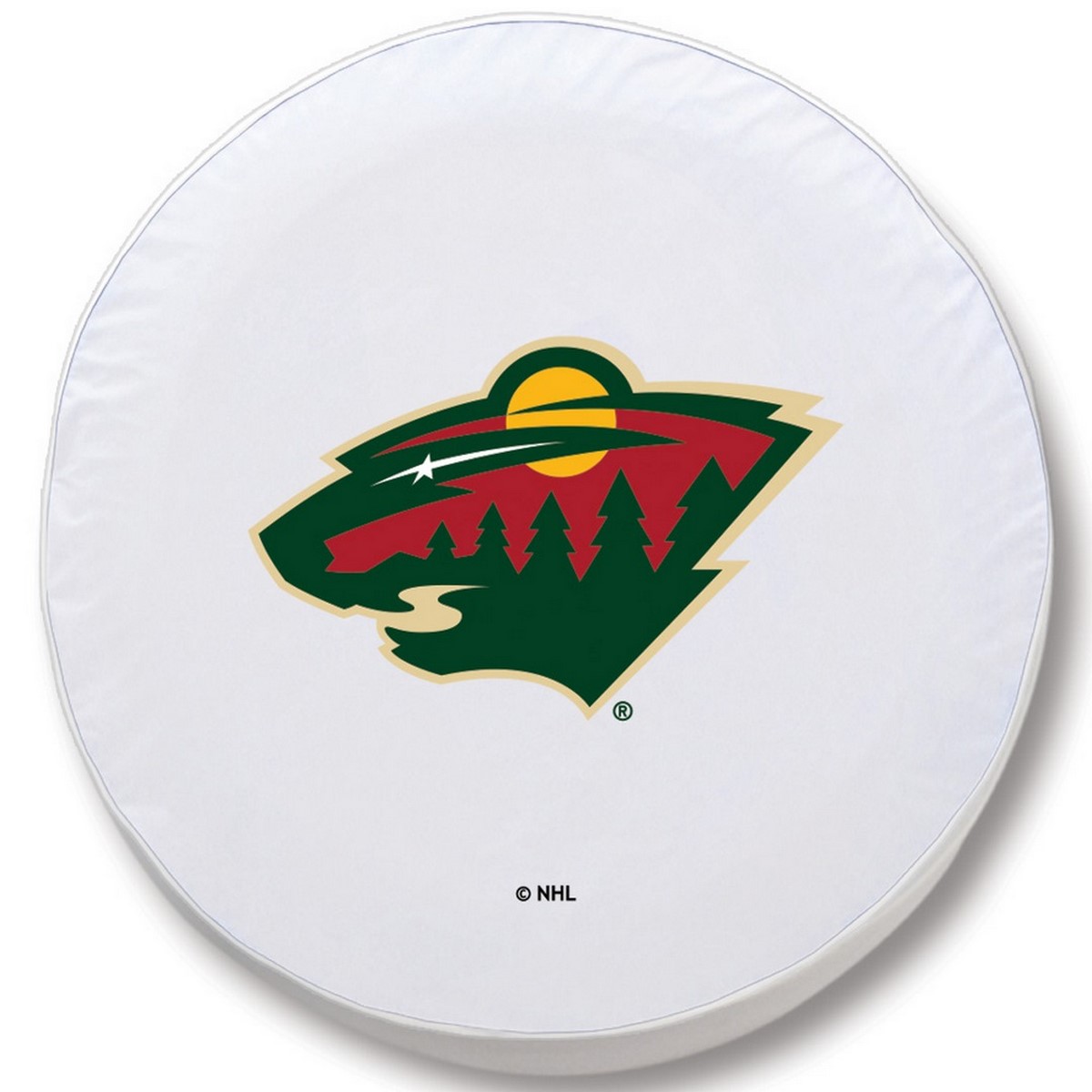 TCSMMinWldWT-28 1/2 x 8 Minnesota Wild Tire Cover-White