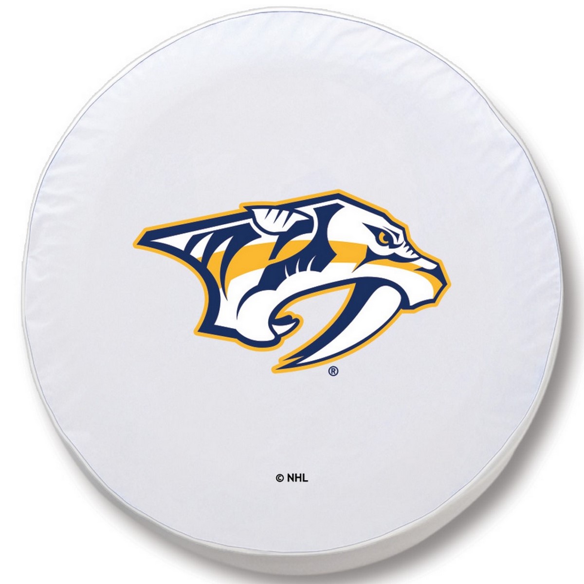 TCANshPreWT-34 x 8 Nashville Predators Tire Cover-White