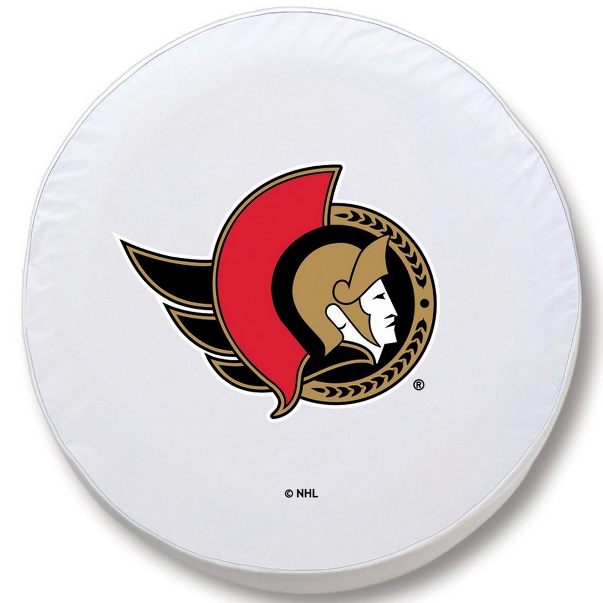 TCEOttSenWT-29 3/4 x 8 Ottawa Senators Tire Cover-White