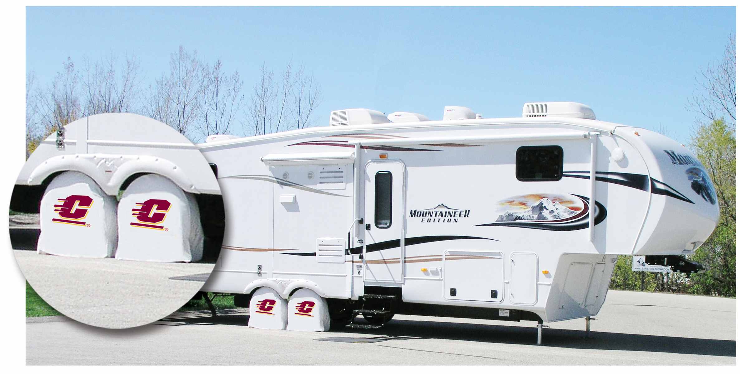 TSE10CenMicWT 30 x 10 Central Michigan University Tire Shade