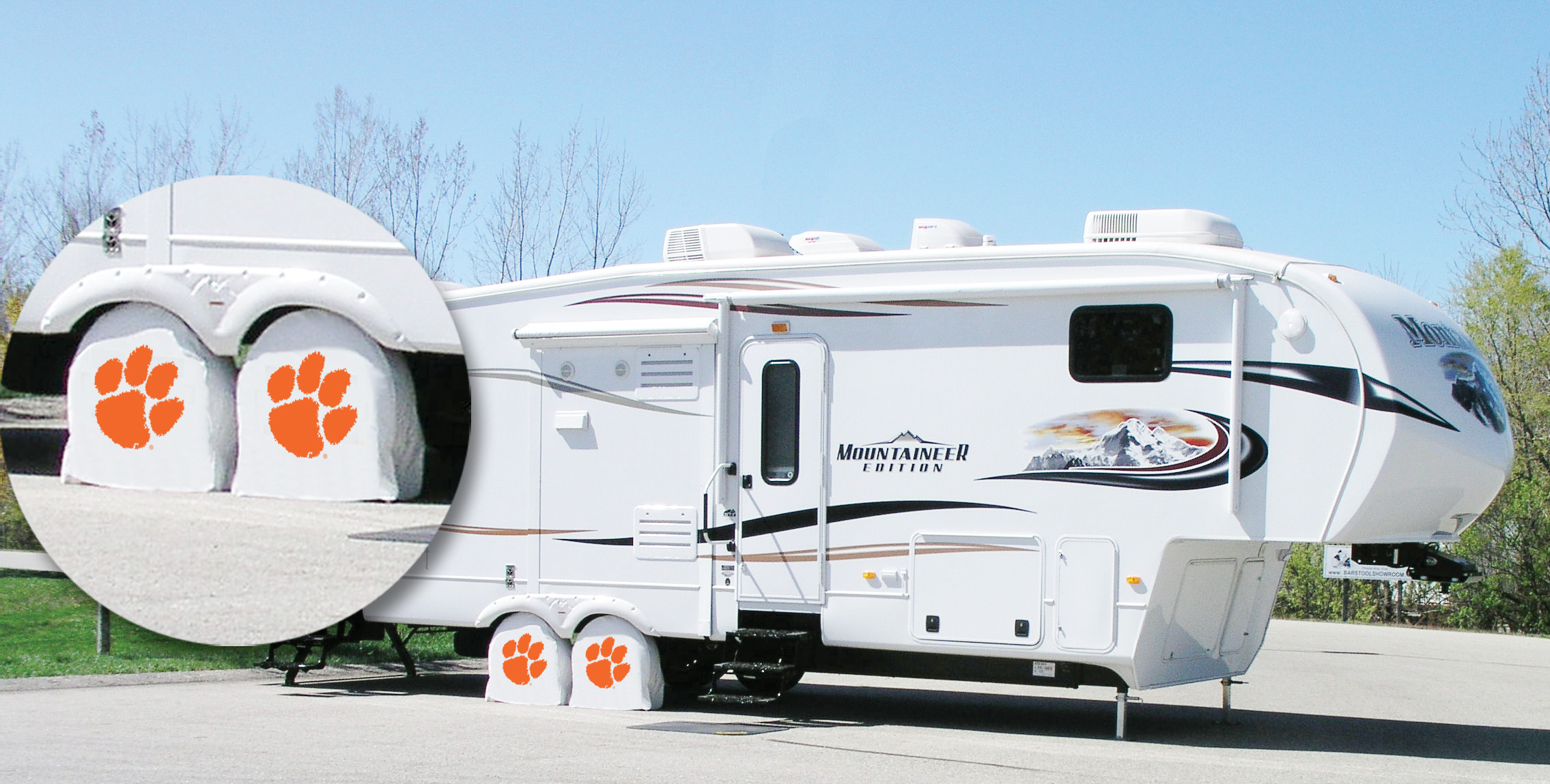TSZClmsonWT 33 x 12.5 Clemson Tire Shade